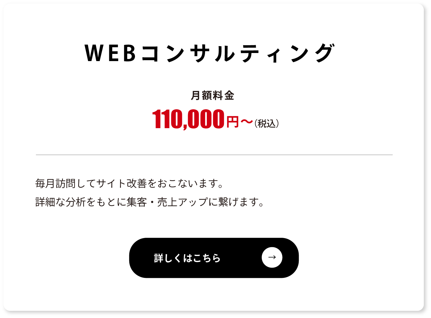 Webコンサルティング月額110,000円(税込)から